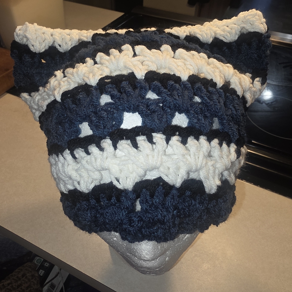Handmade Crocheted Cat Ear Beanie